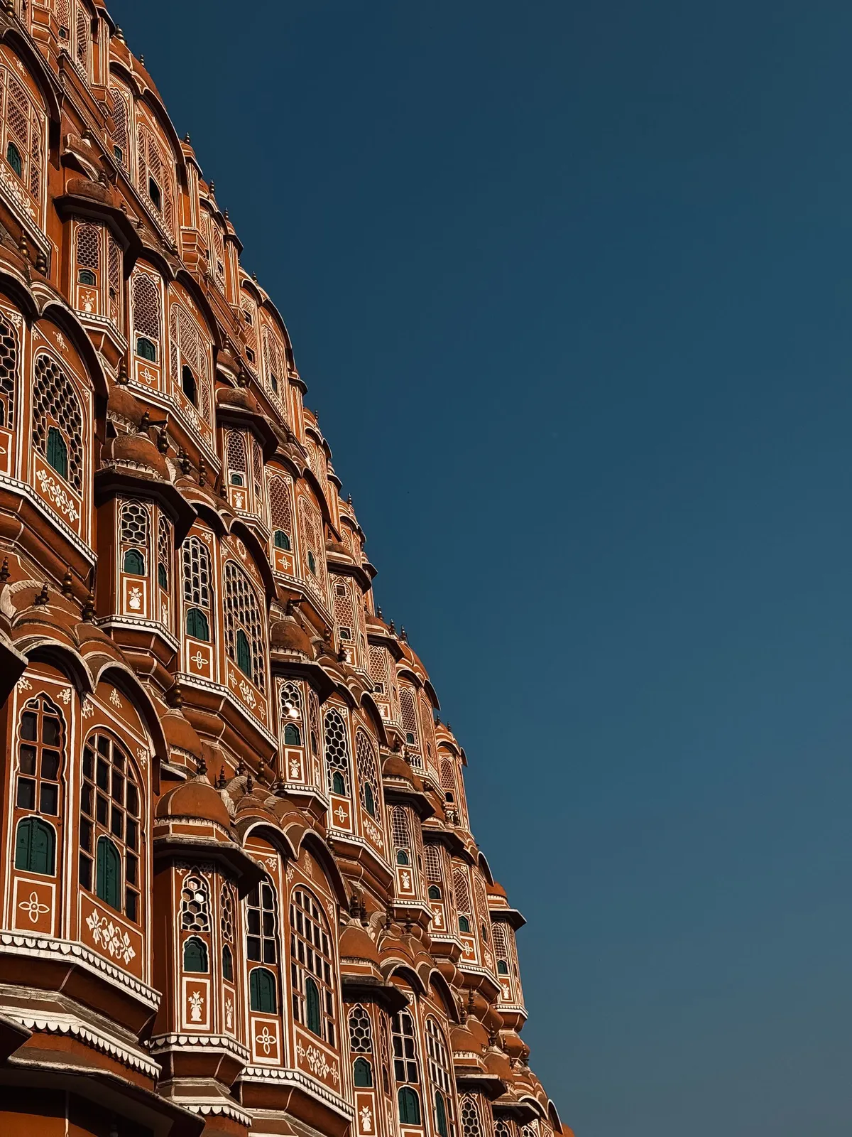 The honeycomb facade of the Hawa Mahal, Jaipur's Palace of Winds, built in 1799