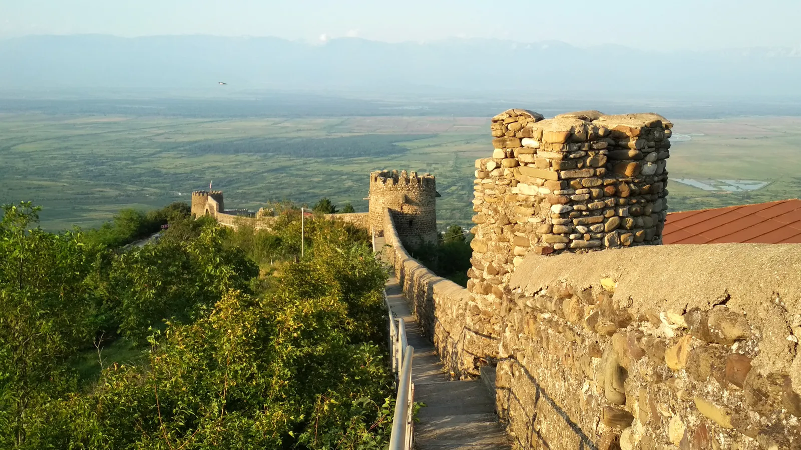 The medieval walls of Sighnaghi, the hilltop town in Georgia's Kakheti wine region