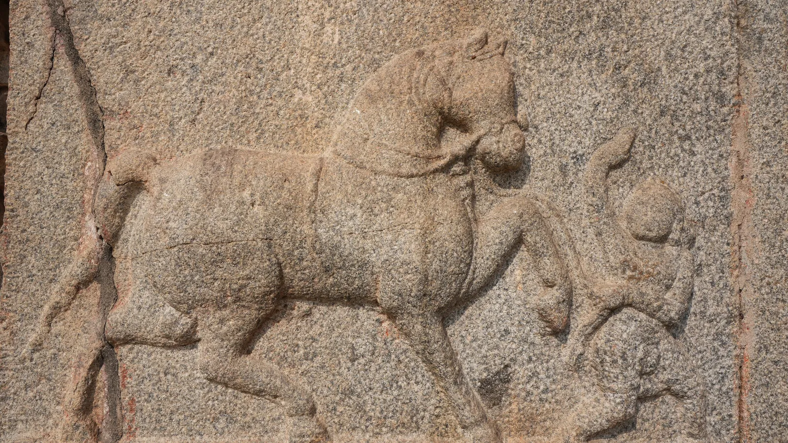 Carvings on the gopuram of the Virupaksha Temple in Hampi