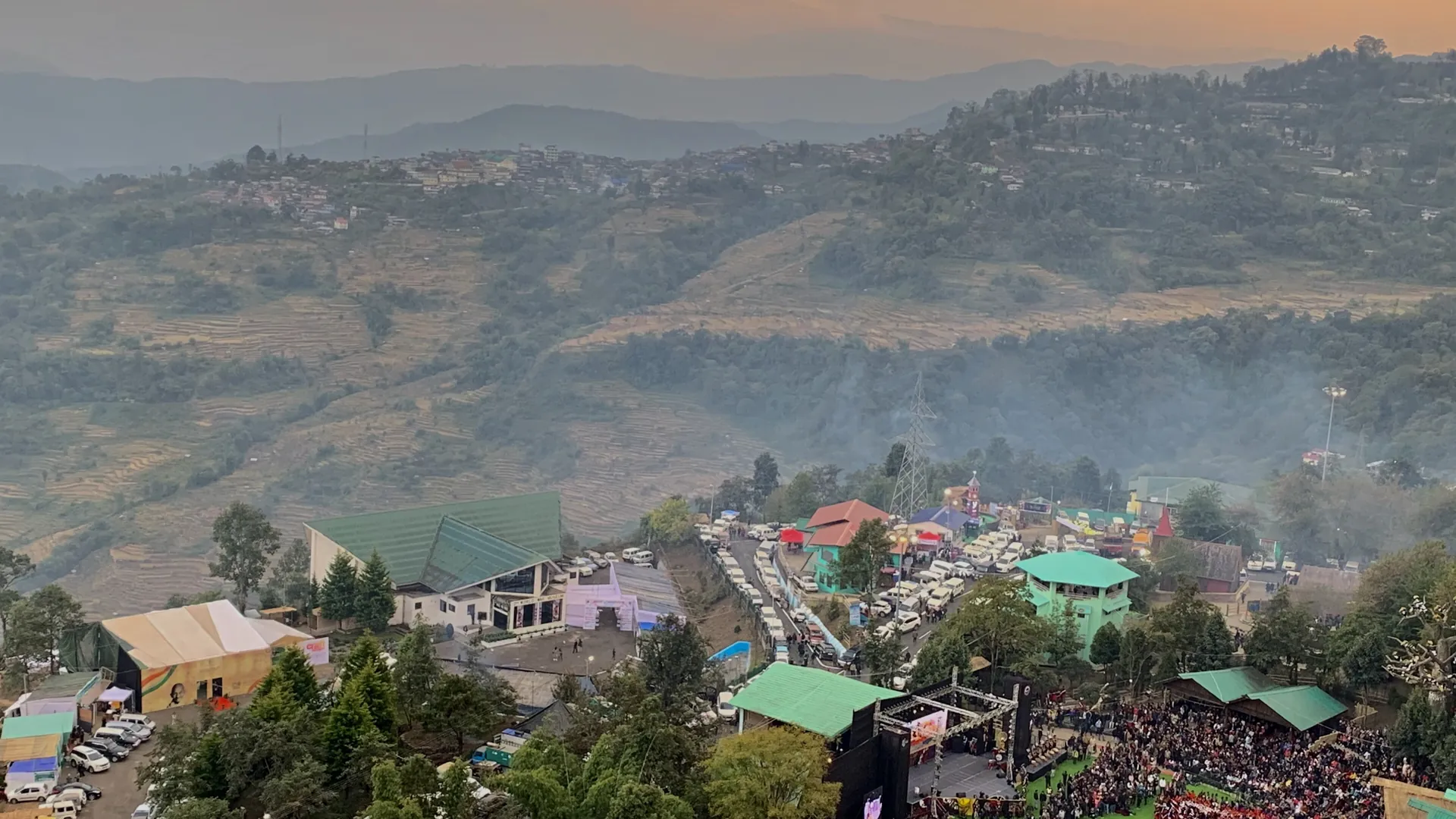 The main arena at Kisama during the Hornbill Festival near Kohima