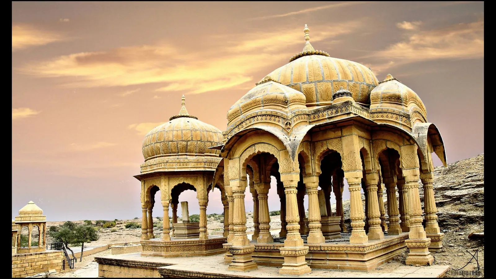 Domed royal cenotaphs at Bada Bagh near Jaisalmer