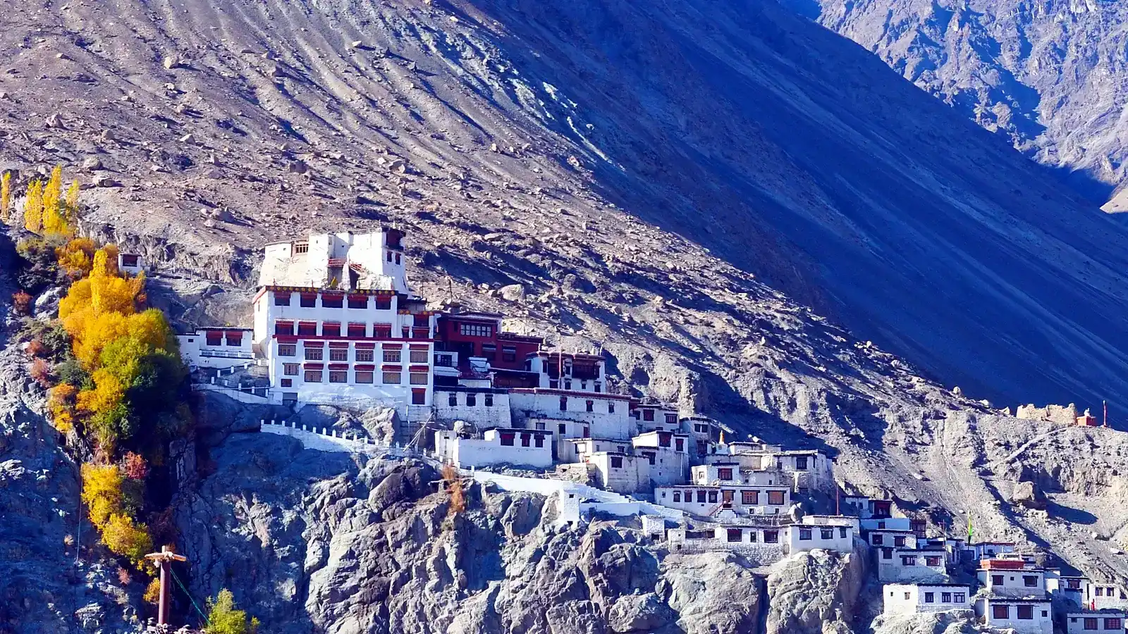 Diskit Monastery in the Nubra Valley, built into the hillside above the Shyok river