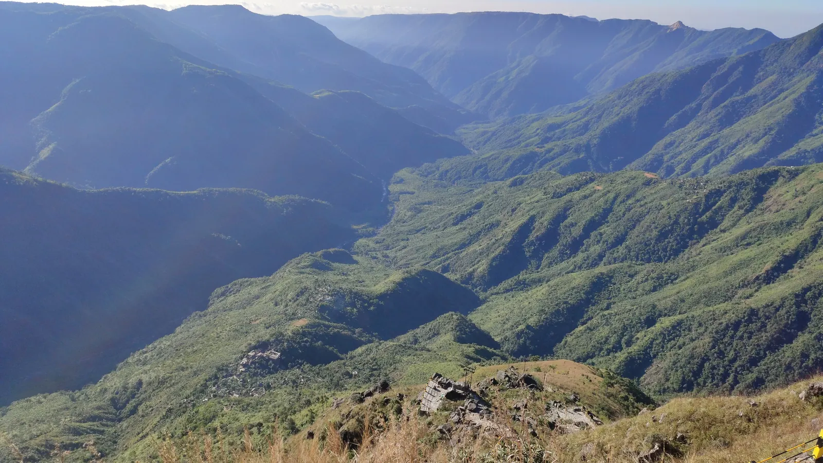 Green ridges and deep gorges at the Laitlum Canyons near Shillong