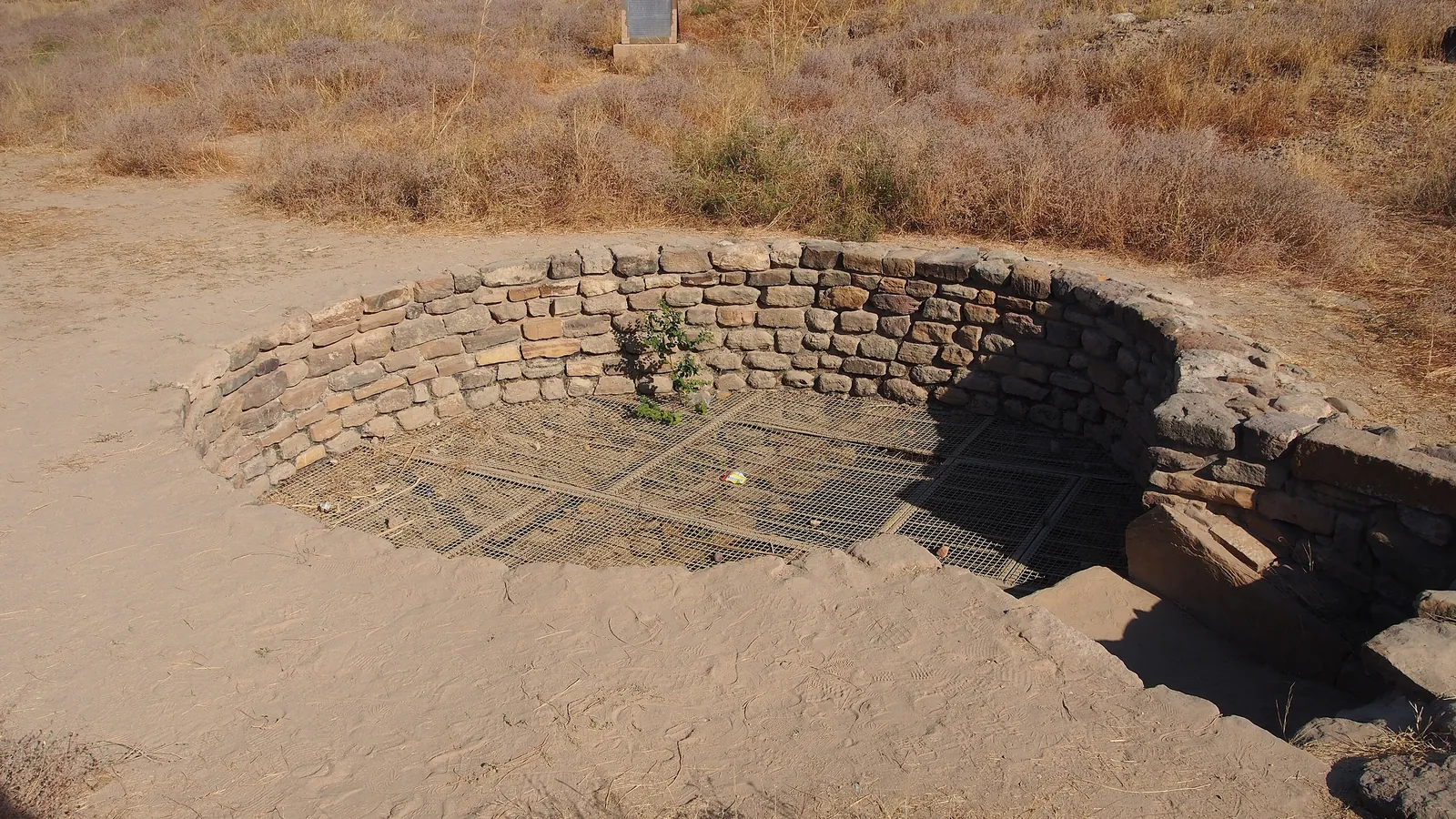 An ancient stone well at the Harappan city of Dholavira in Kutch