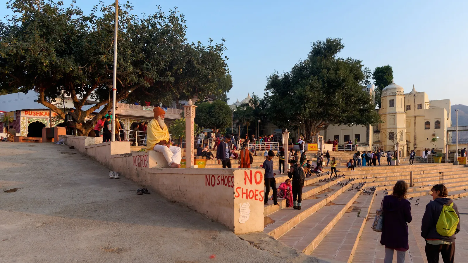 The ghats and temples around the holy lake at Pushkar in Rajasthan