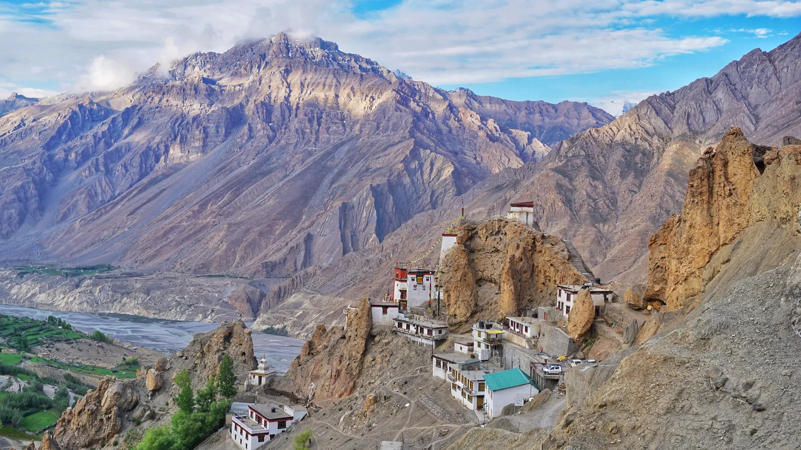 Dhankar Monastery perched on a ridge above the Spiti valley