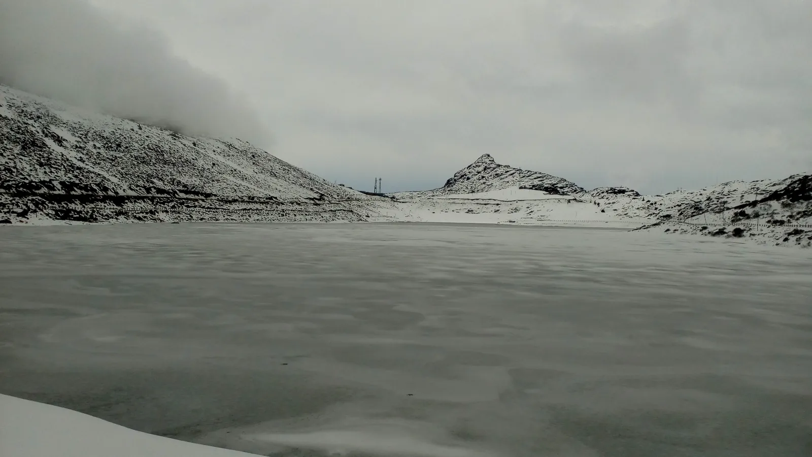 The icy lake at Sela Pass, one of the highest motorable passes in India