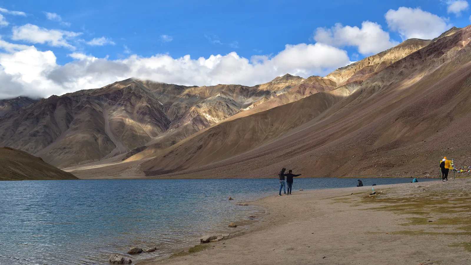 Chandratal, the crescent-shaped Moon Lake in Lahaul and Spiti, ringed by bare mountains at around 4,300 metres