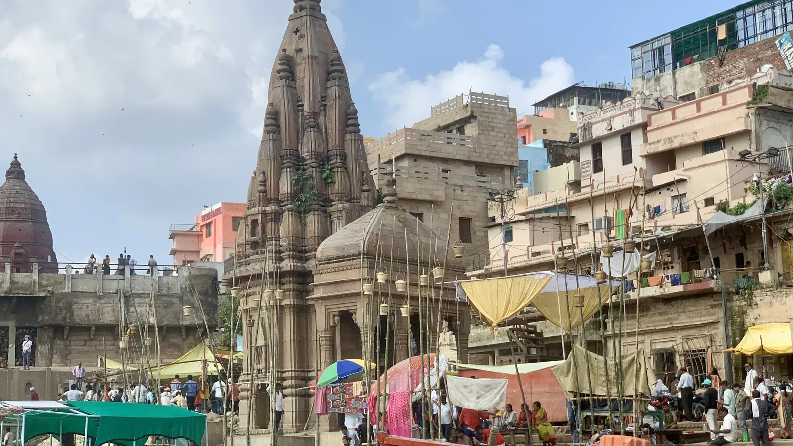 Manikarnika Ghat, the main cremation ghat of Varanasi, on the banks of the Ganga